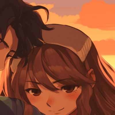 Image For Post | Two characters, warm color palette, embracing as the sun sets behind them. unique aesthetic matching pfp concepts pfp for discord. - [aesthetic matching pfp, aesthetic matching pfp ideas](https://hero.page/pfp/aesthetic-matching-pfp-aesthetic-matching-pfp-ideas)