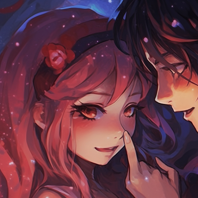 Image For Post | Two characters in a loving embrace, fairy-like aesthetics and enchanted forest ambiance. creative couple match pfp idea pfp for discord. - [couple match pfp, aesthetic matching pfp ideas](https://hero.page/pfp/couple-match-pfp-aesthetic-matching-pfp-ideas)