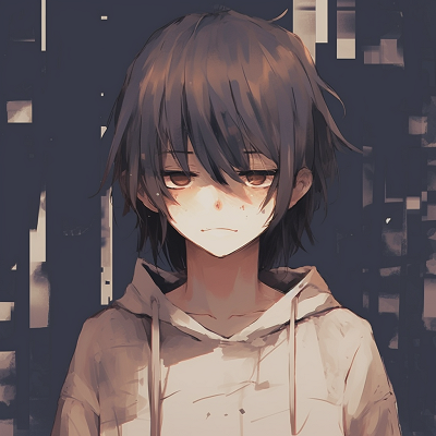Image For Post | An emotionally distressed protagonist, with intricate lines and muted colors. anime pfp sad illustration pfp for discord. - [anime pfp sad Series](https://hero.page/pfp/anime-pfp-sad-series)