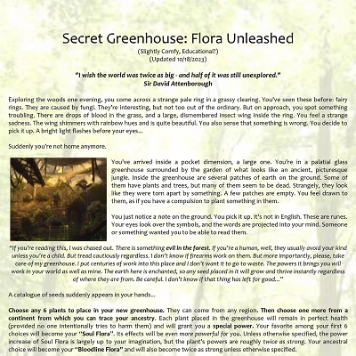 Image For Post Secret Greenhouse: Flora Unleashed! CYOA by originmsd
