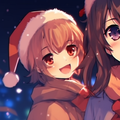 Image For Post | Two cheerful characters in festive costumes, crisp lines and vivid colors. unique matching christmas pfp pfp for discord. - [matching christmas pfp, aesthetic matching pfp ideas](https://hero.page/pfp/matching-christmas-pfp-aesthetic-matching-pfp-ideas)