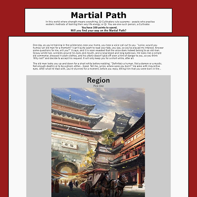 Image For Post Martial Path CYOA v0.6