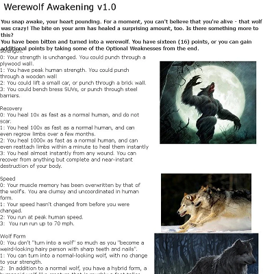 Image For Post Werewolf Awakening v1.0 CYOA