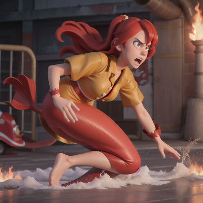 Image For Post Anime, anger, confusion, firefighter, circus, mermaid, HD, 4K, AI Generated Art