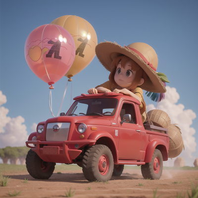 Image For Post Anime, crystal ball, drought, farmer, balloon, car, HD, 4K, AI Generated Art