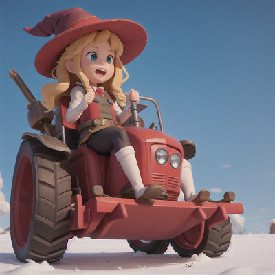 Image For Post Anime, snow, fairy dust, superhero, tractor, witch, HD, 4K, AI Generated Art