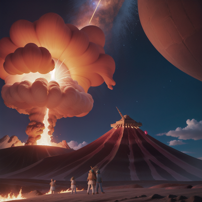 Image For Post Anime, unicorn, volcanic eruption, museum, force field, carnival, HD, 4K, AI Generated Art