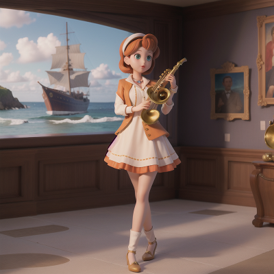 Image For Post Anime, museum, detective, romance, saxophone, ocean, HD, 4K, AI Generated Art