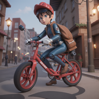 Image For Post Anime, bicycle, detective, robot, hero, book, HD, 4K, AI Generated Art