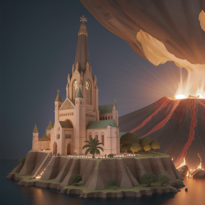 Image For Post Anime, cathedral, volcano, celebrating, museum, pirate, HD, 4K, AI Generated Art