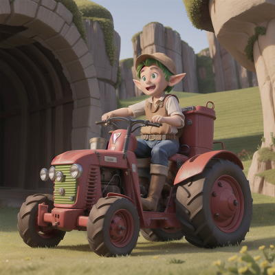 Image For Post Anime, tractor, farmer, elf, cave, troll, HD, 4K, AI Generated Art