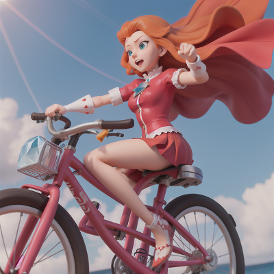 Image For Post Anime, wind, queen, shark, bicycle, crystal, HD, 4K, AI Generated Art