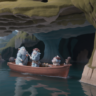 Image For Post Anime, yeti, statue, boat, cave, sword, HD, 4K, AI Generated Art