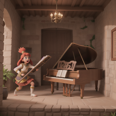 Image For Post Anime, surprise, tribal warriors, piano, medieval castle, singing, HD, 4K, AI Generated Art