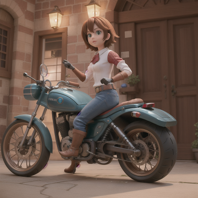 Image For Post Anime, scientist, enchanted mirror, motorcycle, cowboys, turtle, HD, 4K, AI Generated Art