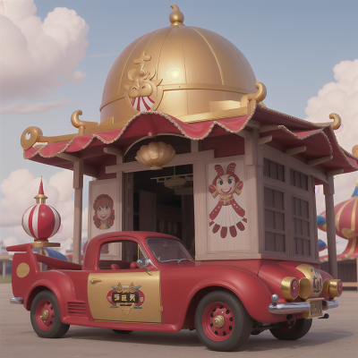 Image For Post Anime, circus, car, golden egg, temple, airplane, HD, 4K, AI Generated Art