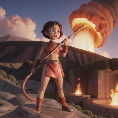 Image For Post Anime, drought, volcano, gladiator, demon, flute, HD, 4K, AI Generated Art