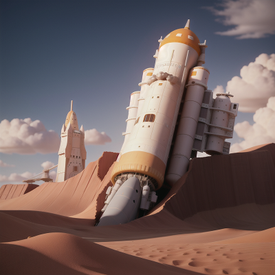 Image For Post Anime, ghost, desert, tower, space shuttle, boat, HD, 4K, AI Generated Art