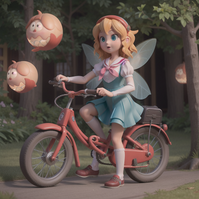 Image For Post Anime, fairy, bus, bicycle, school, ghostly apparition, HD, 4K, AI Generated Art