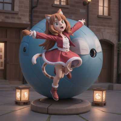Image For Post Anime, flying, cat, yeti, time machine, market, HD, 4K, AI Generated Art