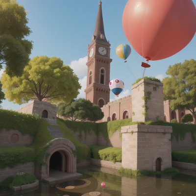 Image For Post Anime, exploring, park, tower, hidden trapdoor, balloon, HD, 4K, AI Generated Art
