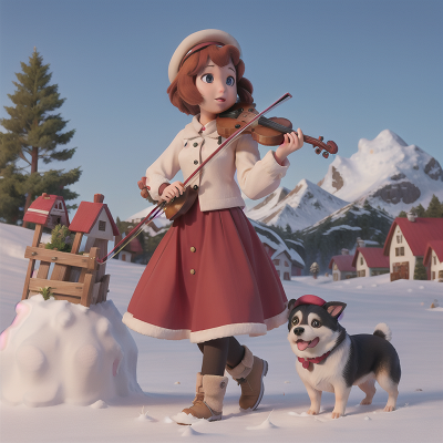 Image For Post Anime, dog, avalanche, farmer, holodeck, violin, HD, 4K, AI Generated Art