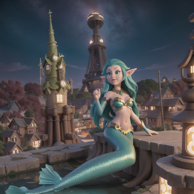 Image For Post Anime, mermaid, troll, stars, futuristic metropolis, elf, HD, 4K, AI Generated Art