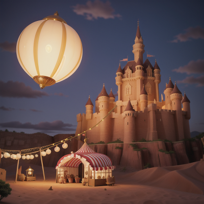 Image For Post Anime, circus, lamp, village, desert, castle, HD, 4K, AI Generated Art