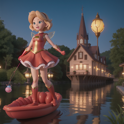 Image For Post Anime, superhero, river, fairy, balloon, lamp, HD, 4K, AI Generated Art