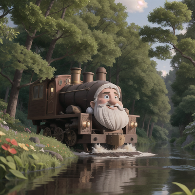 Image For Post Anime, flood, knight, forest, train, dwarf, HD, 4K, AI Generated Art