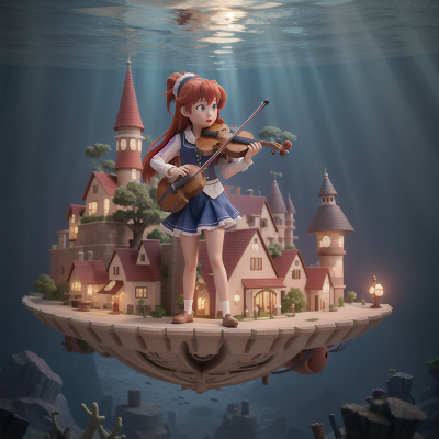 Image For Post Anime, violin, wizard, hovercraft, zookeeper, underwater city, HD, 4K, AI Generated Art
