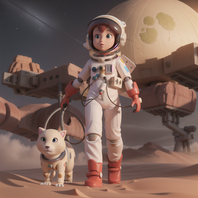 Image For Post Anime, map, robotic pet, sandstorm, astronaut, mountains, HD, 4K, AI Generated Art