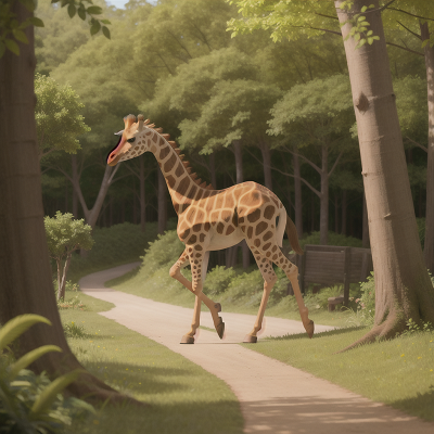 Image For Post Anime, bicycle, giraffe, camera, musician, forest, HD, 4K, AI Generated Art