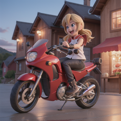 Image For Post Anime, sled, celebrating, motorcycle, bicycle, seafood restaurant, HD, 4K, AI Generated Art