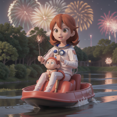Image For Post Anime, river, astronaut, park, angel, fireworks, HD, 4K, AI Generated Art