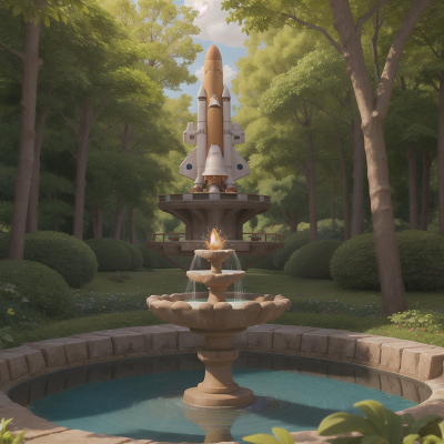 Image For Post Anime, chef, enchanted forest, island, fountain, space shuttle, HD, 4K, AI Generated Art