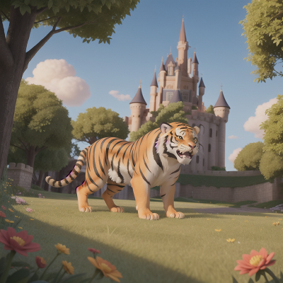 Image For Post Anime, sabertooth tiger, castle, farmer, fairy, space, HD, 4K, AI Generated Art