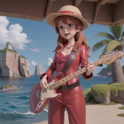 Image For Post Anime, drought, holodeck, ocean, vampire, electric guitar, HD, 4K, AI Generated Art