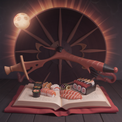 Image For Post Anime, spell book, sushi, anger, bagpipes, solar eclipse, HD, 4K, AI Generated Art