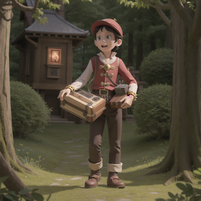 Image For Post Anime, cursed amulet, forest, accordion, demon, haunted mansion, HD, 4K, AI Generated Art