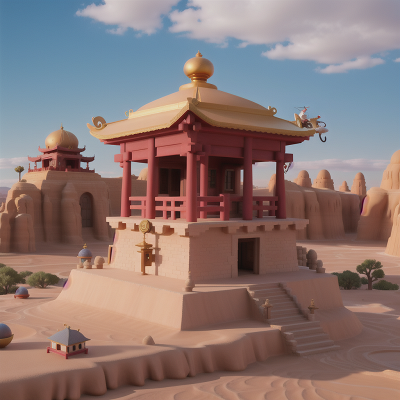 Image For Post Anime, temple, helicopter, golden egg, desert oasis, yeti, HD, 4K, AI Generated Art