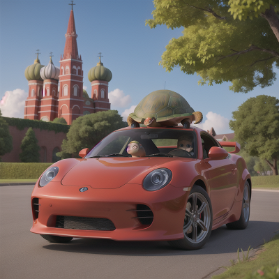 Image For Post Anime, car, turtle, cathedral, submarine, time machine, HD, 4K, AI Generated Art