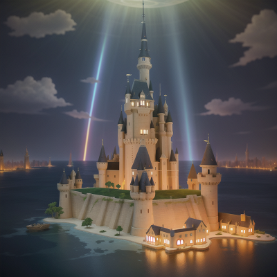 Image For Post Anime, skyscraper, laser gun, medieval castle, underwater city, rainbow, HD, 4K, AI Generated Art