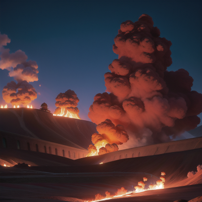 Image For Post Anime, train, volcanic eruption, storm, celebrating, dragon, HD, 4K, AI Generated Art