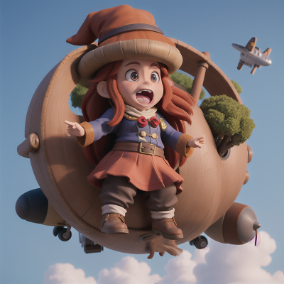 Image For Post Anime, virtual reality, dwarf, witch, dog, airplane, HD, 4K, AI Generated Art