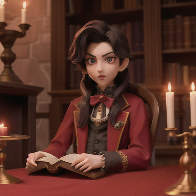 Image For Post | Anime, manga, Bookish vampire prince, crimson eyes and ebony hair, in a grand candlelit castle library, engaged in studying a vintage leather-bound book, a delicate tea set and ancient artifacts nearby, refined Victorian attire with regal accessories, gothic shoujo art style, a dark and sophisticated aura - [AI Art, Anime Reading Theme ](https://hero.page/examples/anime-reading-theme-stable-diffusion-prompt-library)