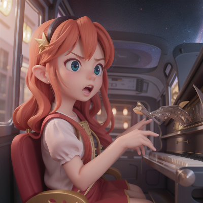 Image For Post Anime, space, fairy dust, piano, anger, bus, HD, 4K, AI Generated Art