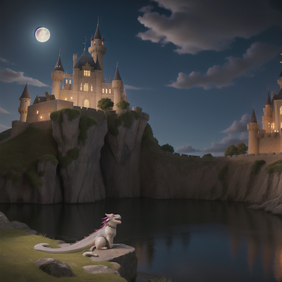 Image For Post Anime, moonlight, medieval castle, betrayal, crying, dragon, HD, 4K, AI Generated Art