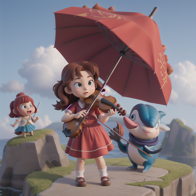 Image For Post Anime, violin, troll, umbrella, whale, griffin, HD, 4K, AI Generated Art
