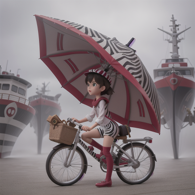 Image For Post Anime, umbrella, bicycle, zebra, fog, boat, HD, 4K, AI Generated Art